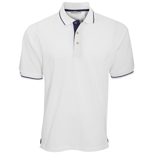 Kustom Kit Heren st. mellion heren poloshirt met korte mouwen UTFK449_whitenavy large