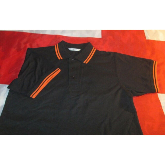 Kustom Kit Heren getipt piqué poloshirt met korte mouwen UTFK444_blackorange large