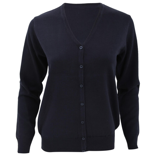 Kustom Kit Dames v-hals vest / dames breiwerk UTFK434_navyblue large