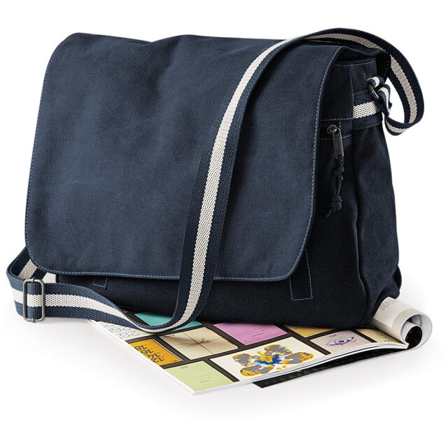 Quadra Vintage canvas zak voor verzending 14 liter UTFK494_vintageoxfordnavy large
