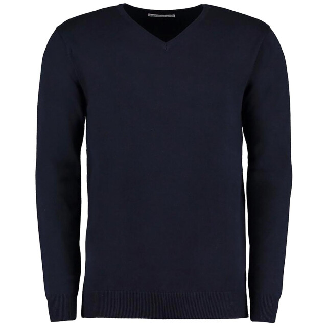 Kustom Kit Heren arundel lange mouw v-hals trui UTFK432_navyblue large