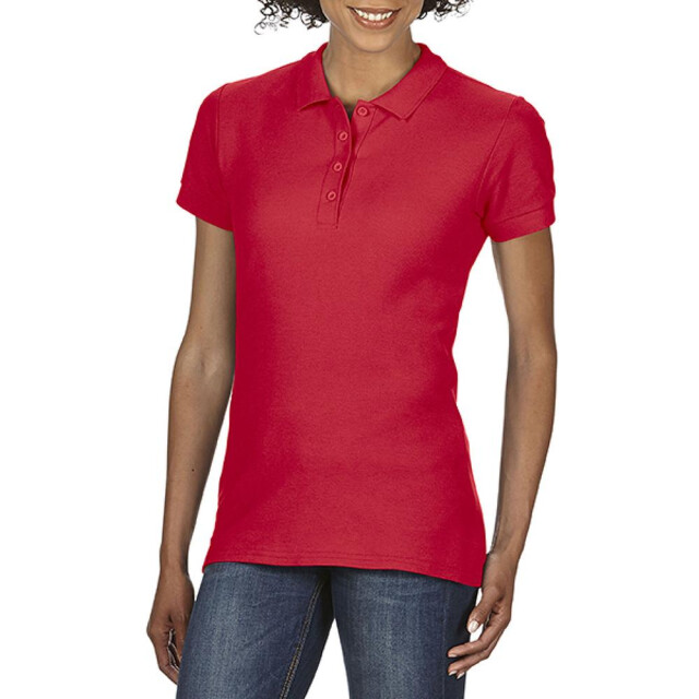 Gildan Softstyle dames korte mouwen dubbel pique-pique poloshirt UTFK397_red large