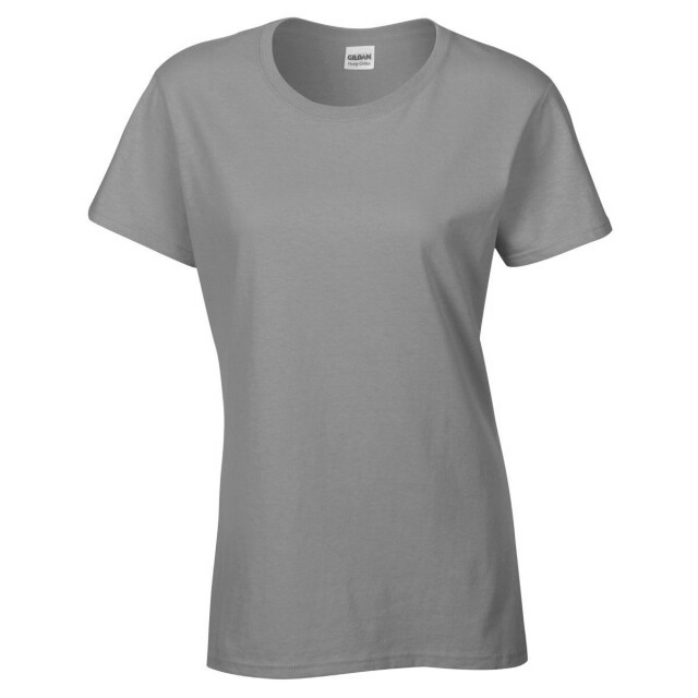 Gildan Dames zware katoenen missy fit korte mouwen t-shirt UTFK393_graphiteheather large