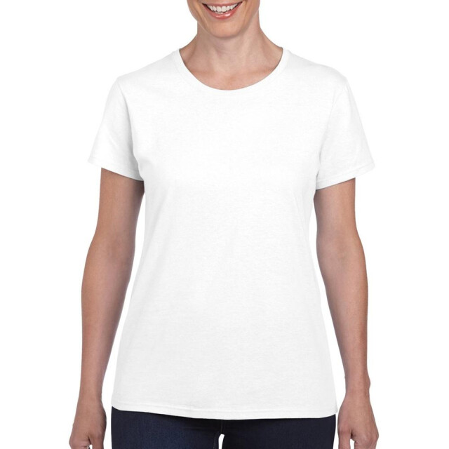 Gildan Dames zware katoenen missy fit korte mouwen t-shirt UTFK393_white large