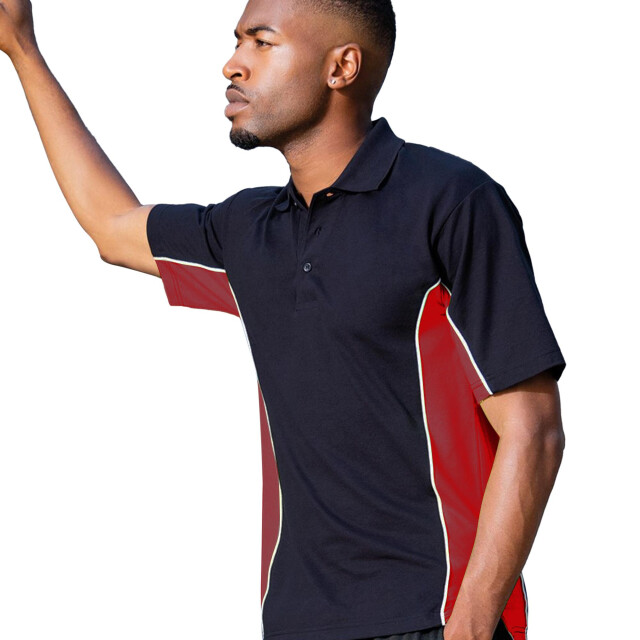 Gamegear ® heren track pique polo top met korte mouwen UTFK373_blackredwhite large