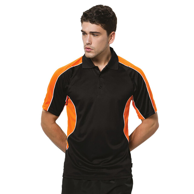 Gamegear ® cooltex active mens poloshirt met korte mouwen UTFK377_blackorange large
