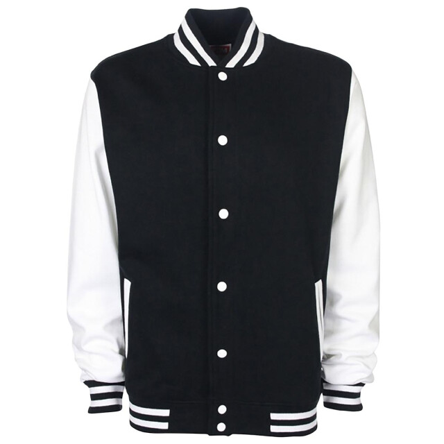 FDM Unisex varsity / university jacket (contrast mouwen) UTFK370_blackwhite large