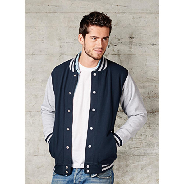 FDM Unisex varsity / university jacket (contrast mouwen) UTFK370_navywhite large