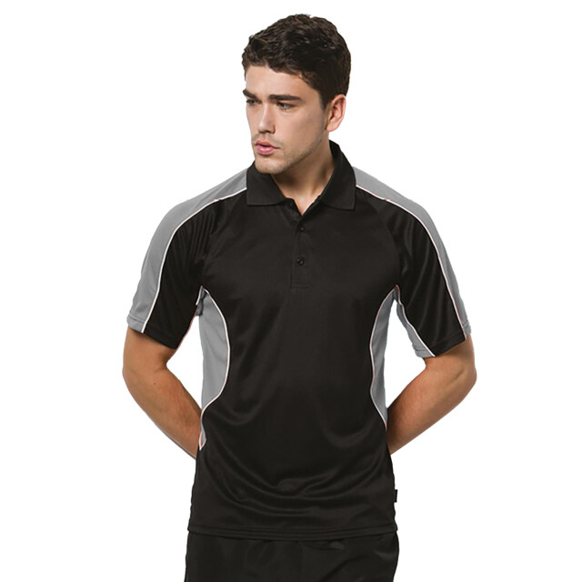 Gamegear ® cooltex active mens poloshirt met korte mouwen UTFK377_blackgrey large