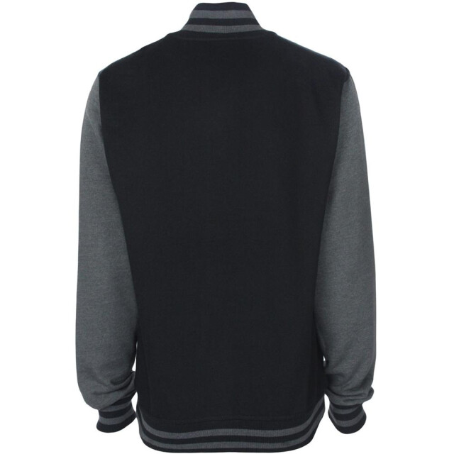 FDM Unisex varsity / university jacket (contrast mouwen) UTFK370_blackcharcoal large