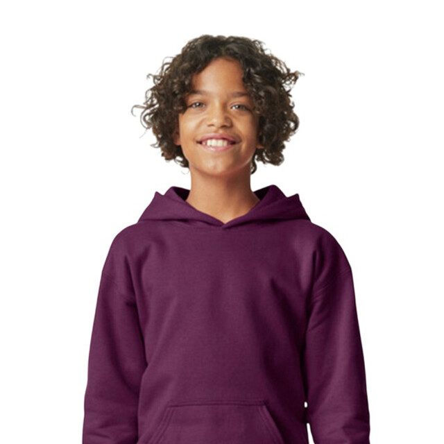 Gildan Kinder/kids softstyle plain fleece midweight hoodie UTFK3332_maroon large