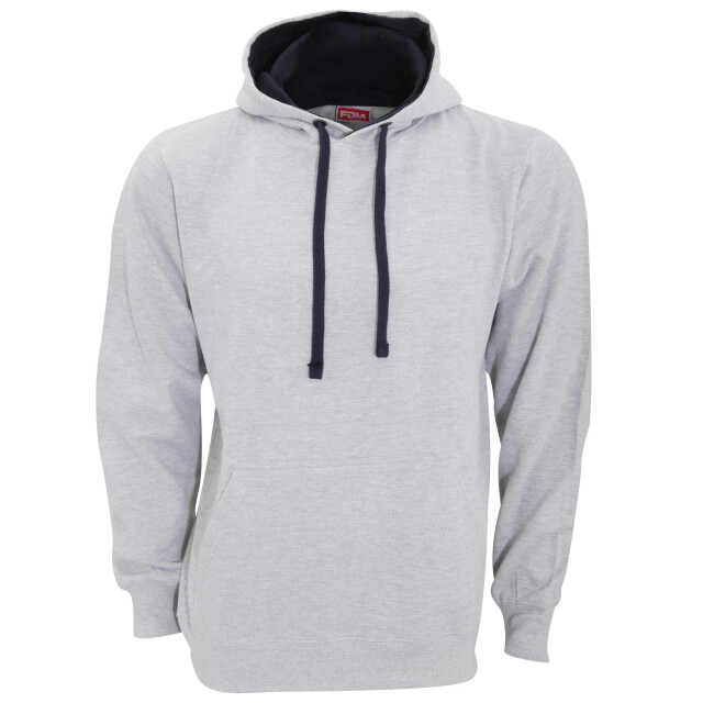FDM Unisex contrasterende hooded sweatshirt / hoodie (300 gsm) UTFK368_heathergreynavy large