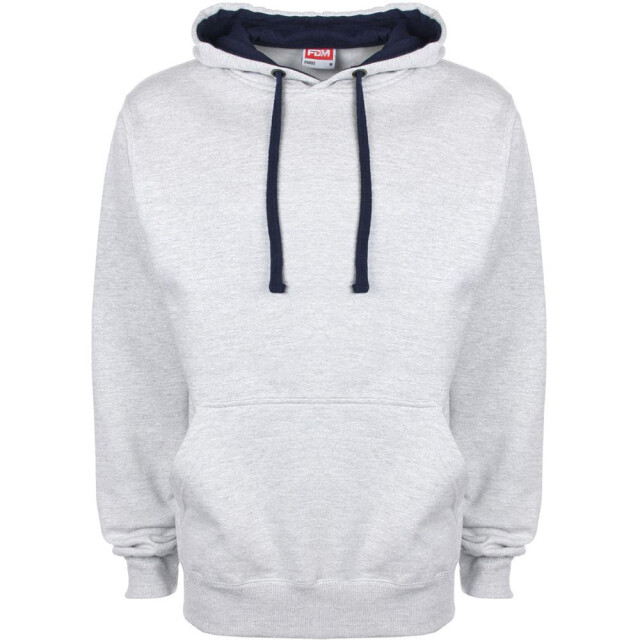 FDM Unisex contrasterende hooded sweatshirt / hoodie (300 gsm) UTFK368_heathergreynavy large