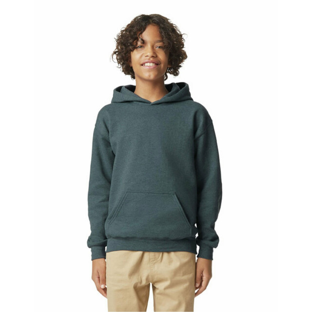 Gildan Kinder/kids softstyle heather fleece midweight hoodie UTFK3330_darkheather large