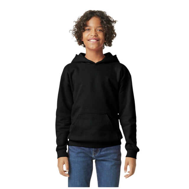 Gildan Kinder/kids softstyle plain fleece midweight hoodie UTFK3332_black large