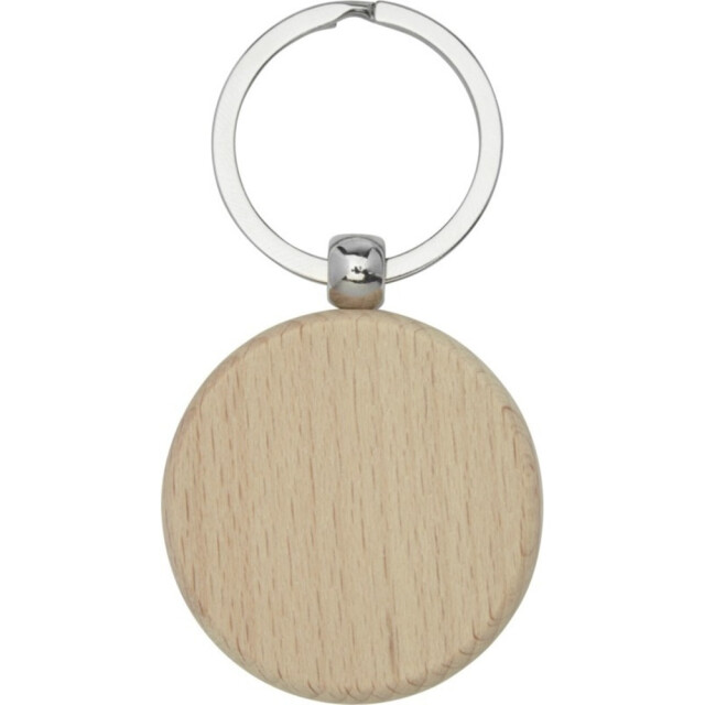 Bullet Giovanni ronde beukenhouten sleutelhanger UTPF3559_natural large