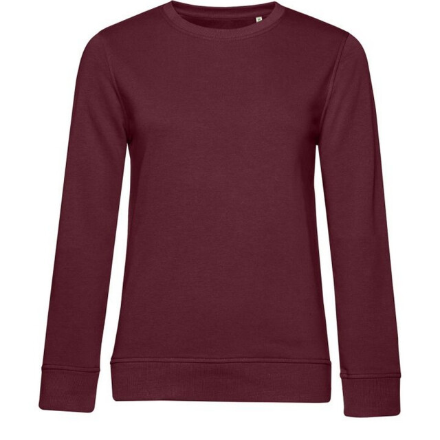 B and C Dames organic inspire crew hals sweatshirt UTFK3261_burgundy large