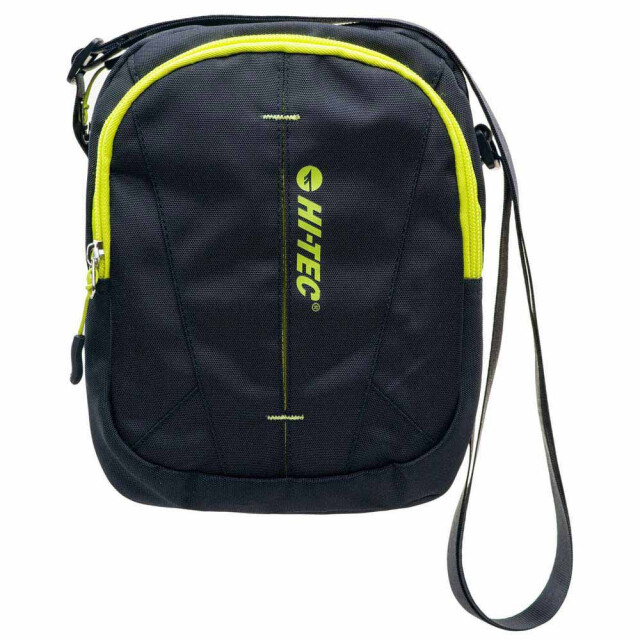 Hi-Tec Volwassen unisex saquet logo crossbody tas UTIG1060_blacklimepunch large