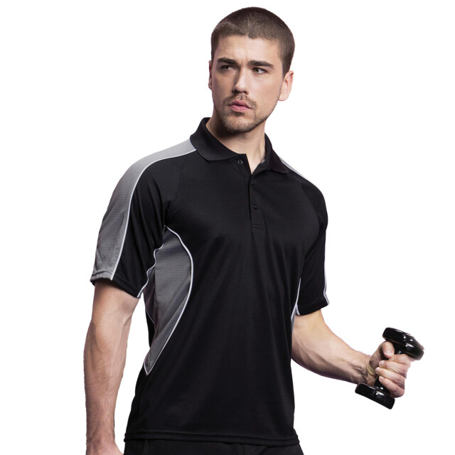 Gamegear ® cooltex active mens poloshirt met korte mouwen UTFK377_blackgrey large