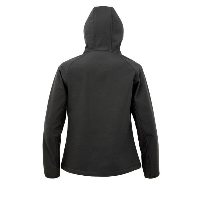 Result Dames 3 layer recycled soft shell jas met capuchon UTFK3204_black large