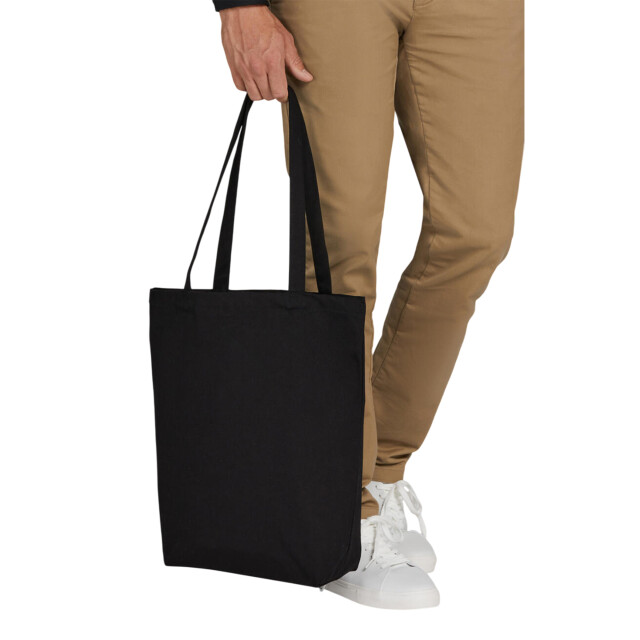 SG Katoenen canvas boodschappentas met lange hengsels UTFK3126_black large