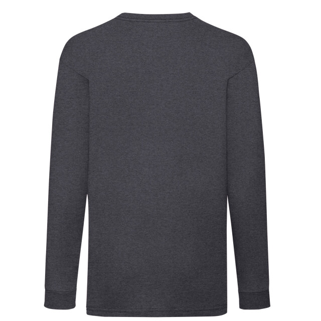 Fruit of the Loom Kinder/kinder valueweight polycotton t-shirt met lange mouwen UTFK3188_darkheathergrey large