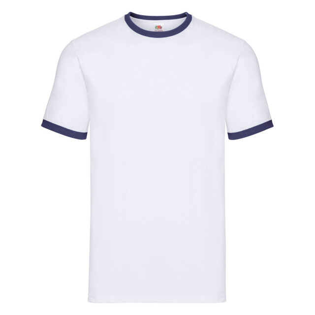 Fruit of the Loom Heren ringer t-shirt UTFK3029_whitenavy large