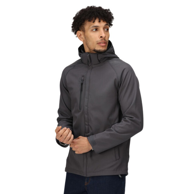 Regatta Heren repeller gevoerd soft shell jack met capuchon UTFK3028_sealgrey large