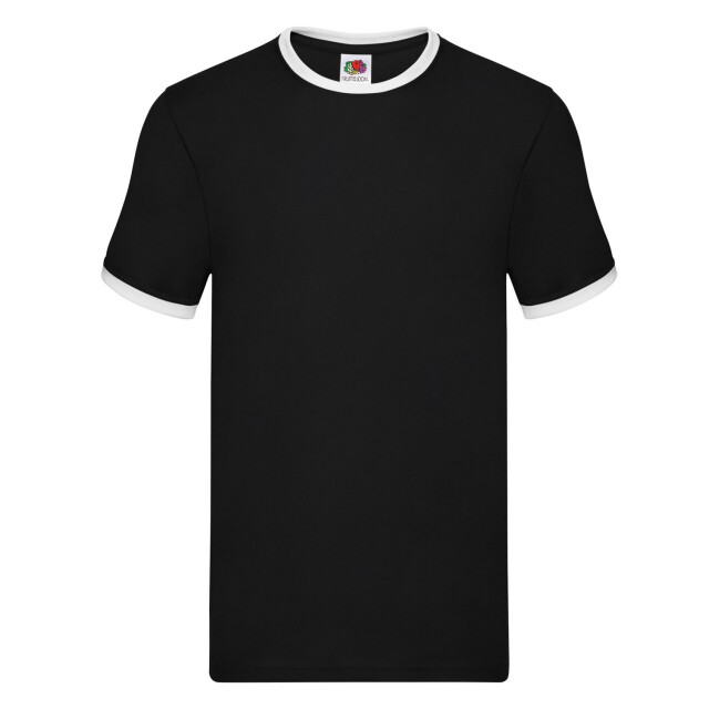 Fruit of the Loom Heren ringer t-shirt UTFK3029_blackwhite large