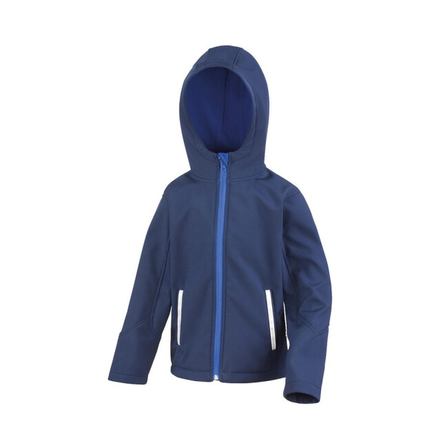 Result Kinder/kids tx performance hooded soft shell jacket UTFK3020_navyroyalblue large