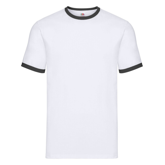 Fruit of the Loom Heren ringer t-shirt UTFK3029_whiteblack large