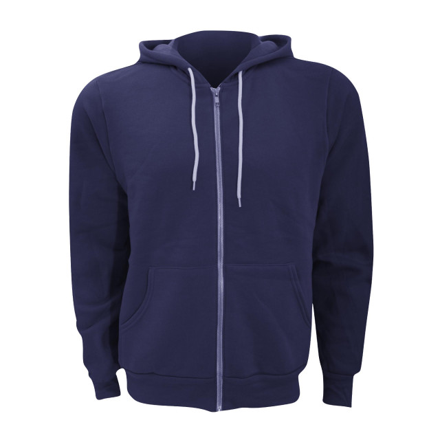 Bella + Canvas Canvas unixex zip-up polycotton fleece hooded sweatshirt / hoodie UTFK298_navyblue large