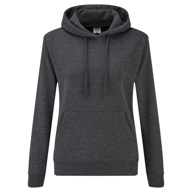 Fruit of the Loom Dames klassieke effen hoodie UTFK2981_darkheathergrey large