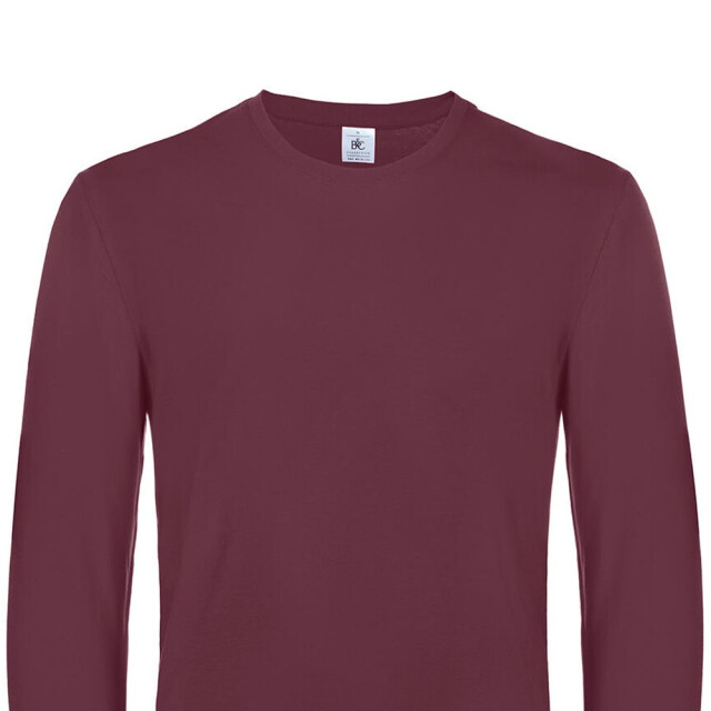 B and C Heren #e190 t-shirt met lange mouwen UTFK2970_burgundy large