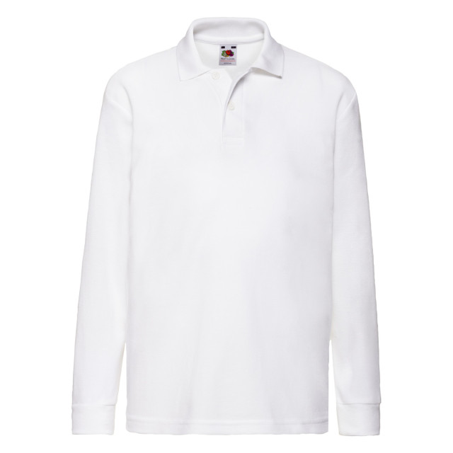 Fruit of the Loom Polo shirt met lange mouwen voor kinderen/kinderen UTFK2947_white large