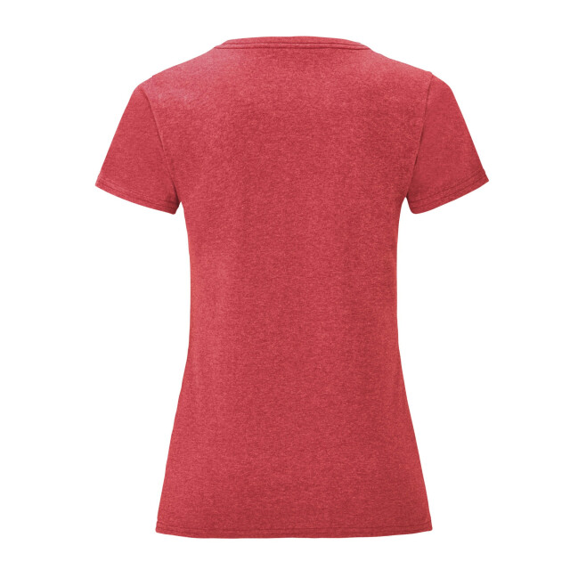Fruit of the Loom Dames iconic heather t-shirt UTLT1500_heatherred large