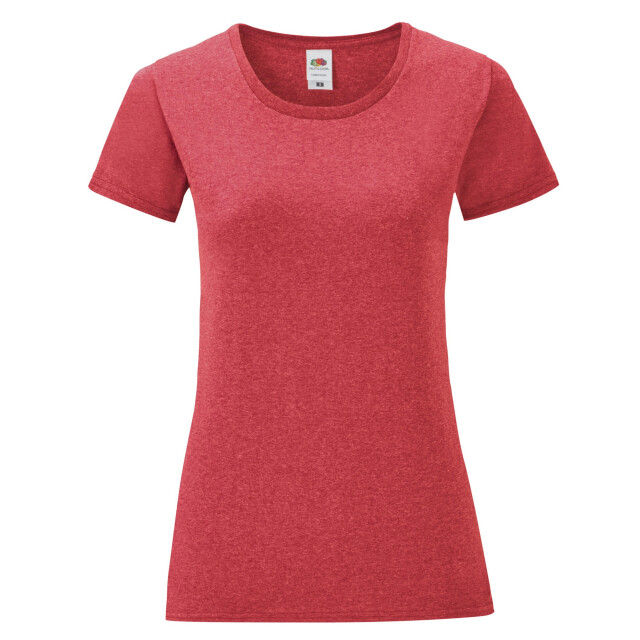 Fruit of the Loom Dames iconic heather t-shirt UTLT1500_heatherred large