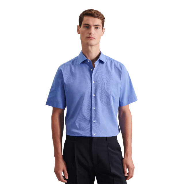Seidensticker Heren kent kraag regular business shirt met korte mouwen UTFK2934_midblue large