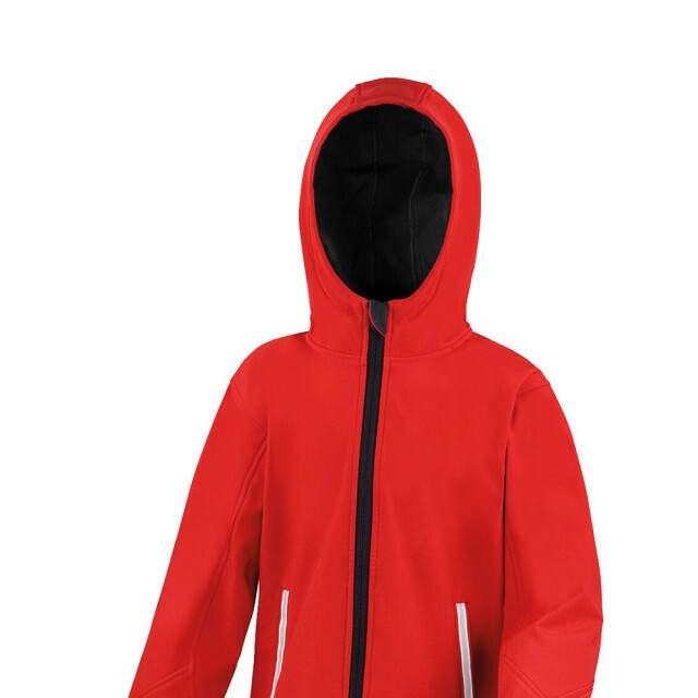 Result Kinder/kids tx performance hooded soft shell jacket UTFK3020_redblack large