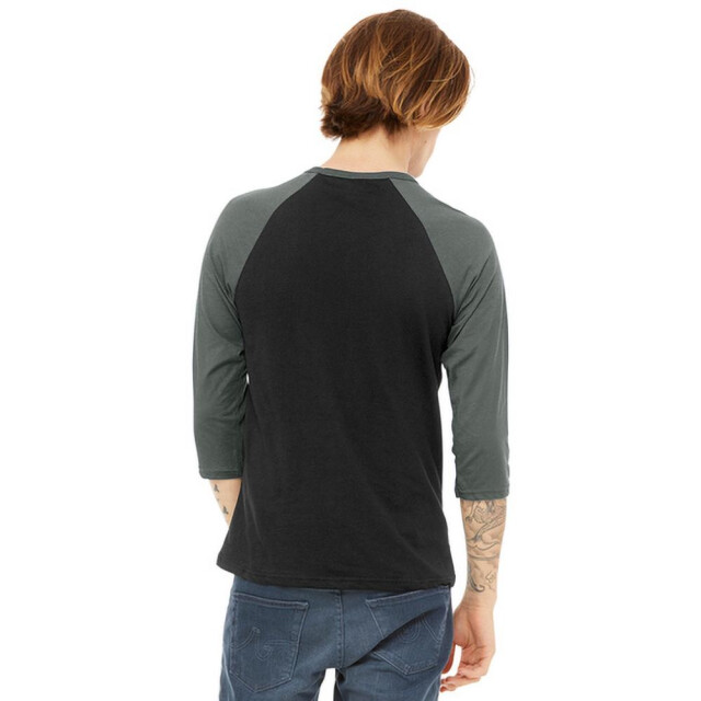 Bella + Canvas Canvas heren 3/4 mouwen baseball t-shirt UTFK271_blackdeepheathergrey large