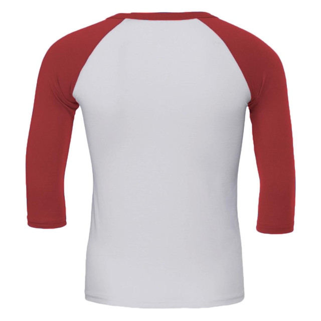 Bella + Canvas Canvas heren 3/4 mouwen baseball t-shirt UTFK271_whitered large