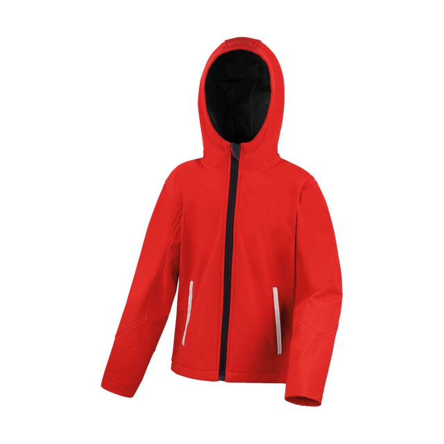 Result Kinder/kids tx performance hooded soft shell jacket UTFK3020_redblack large