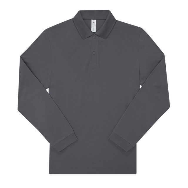 B and C Heren my polo 180 poloshirt met lange mouwen UTFK2867_darkgrey large