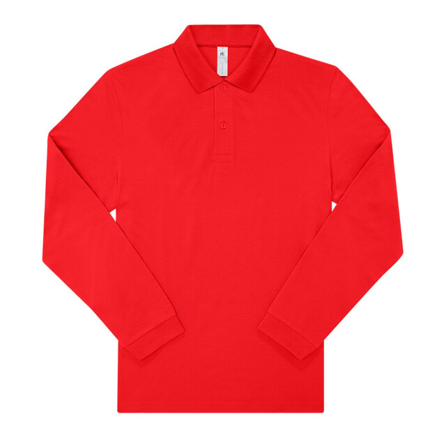 B and C Heren my polo 180 poloshirt met lange mouwen UTFK2867_red large