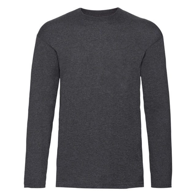Fruit of the Loom Heren valueweight heather t-shirt met lange mouwen UTFK2861_darkgrey large