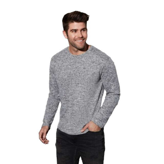 Stedman Stars Gebreid heren sweatshirt met lange mouwen UTFK2843_darkgreymelange large