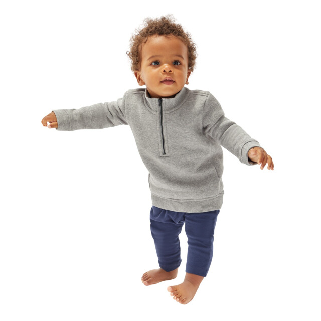 Babybugz Sweatshirt met kwart rits voor baby's UTFK2661_heathergreymelange large