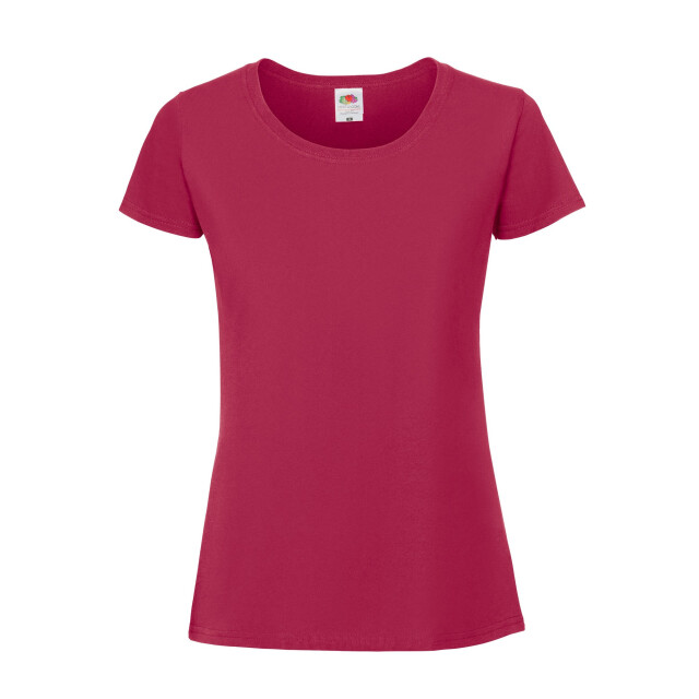 Fruit of the Loom Dames iconic 195 premium ringspun katoenen t-shirt UTFK2664_cranberry large