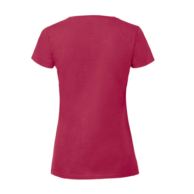 Fruit of the Loom Dames iconic 195 premium ringspun katoenen t-shirt UTFK2664_cranberry large