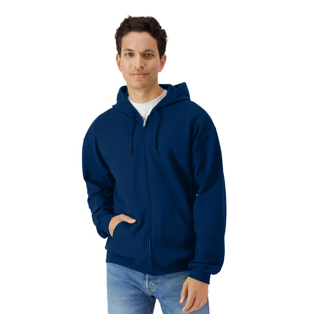 Gildan Heren softstyle midweight full zip hoodie UTFK2801_navy large